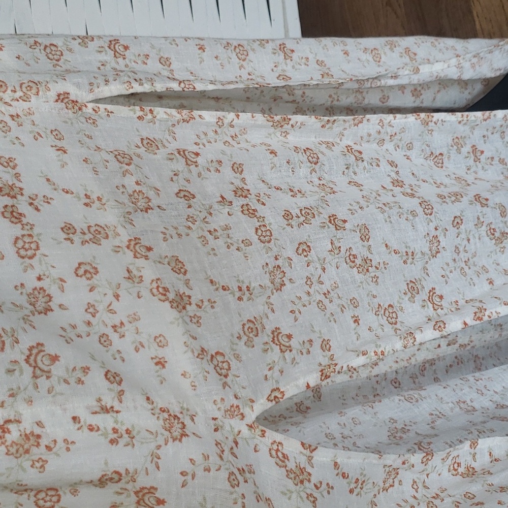 Free People Orange and Cream Sheath Maxi Dress Mock Neck - Picture 5 of 11